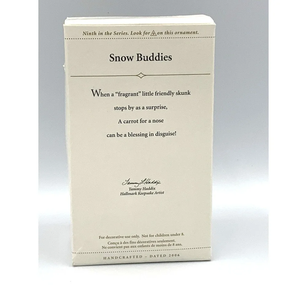 2006 Snow‎ Buddies Hallmark Keepsake Ornament Snowman with Skunk #9 in Series